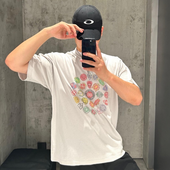 balenciaga logo print t-shirt